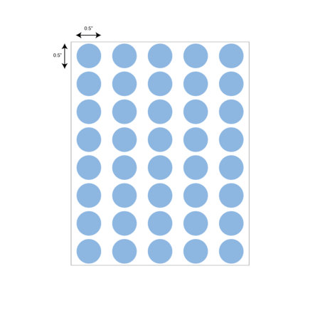 Nevs 1/2" Color Coding Dots Blue - Sheet Form DOT-12M Blue